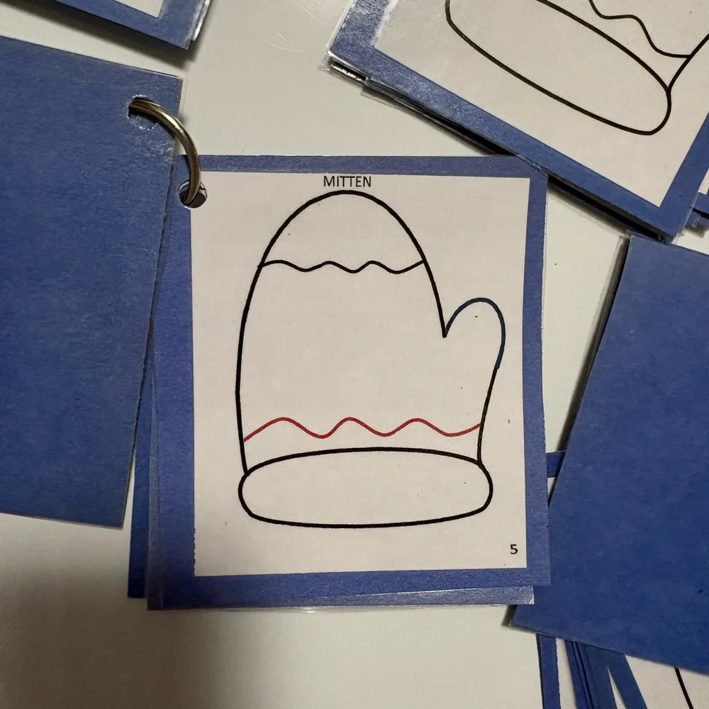 How to draw a mitten picture cards (set of 4)